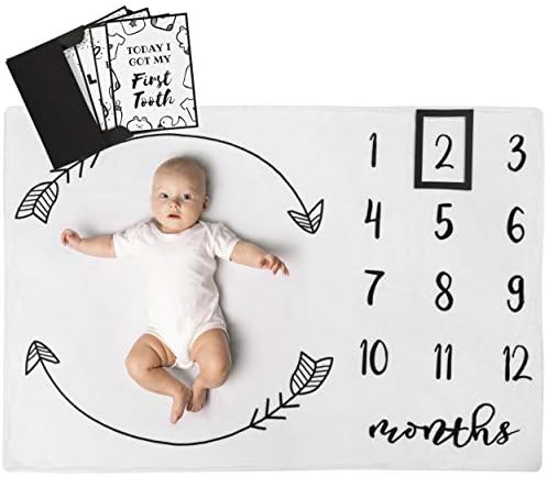 הנרי האנטר שמיכה חודשית של הנרי בייבי לאבן דרך חודשית של התינוק עם כרטיסי מסגרת וזיכרון | שמיכת